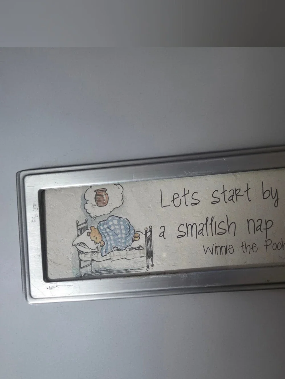 Vintage Winnie the pooh print on handmade paper includes vintge frame